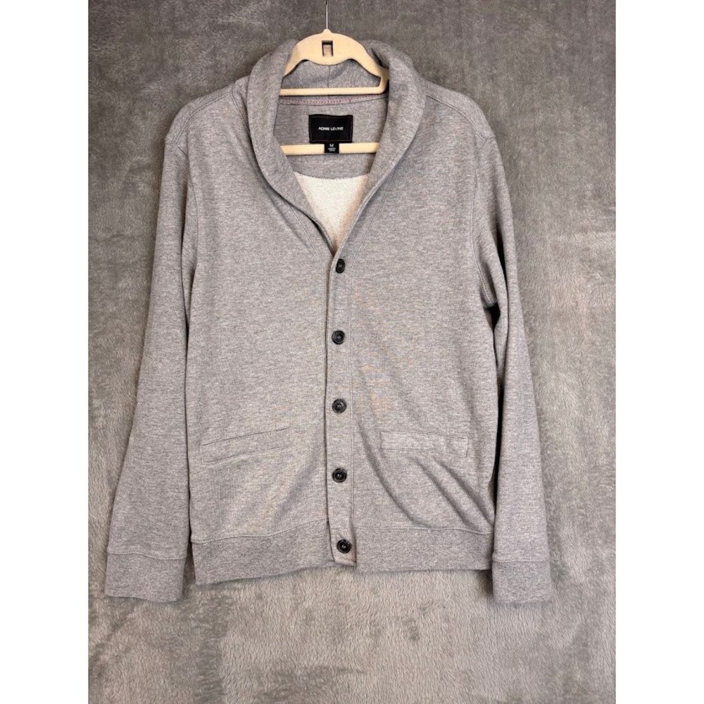 Adam Levine Mens Grey Shawl Collar Button Front Cardigan Sweater Size M Grey